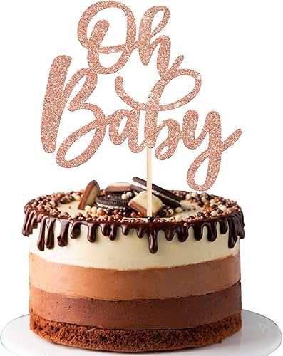 Miniatura 26 de 24 piezas Oh Baby Cupcake Toppers Glitter Baby Shower Cupcake Picks Reveal Género Decoración de Pasteles para Baby Shower Niños Niñas Fiesta