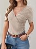 Camisas de Manga Corta con Escote en V para Mujer ANRABESS 5