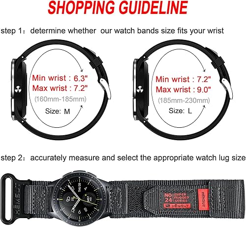 Miniatura 4 de Correa de reloj de liberación rápida para Samsung Galaxy Watch 655 Pro43Gear S3S2Active 2, correa de nailon para Amazfit GTS 44 Mini322e2 mini, Bip