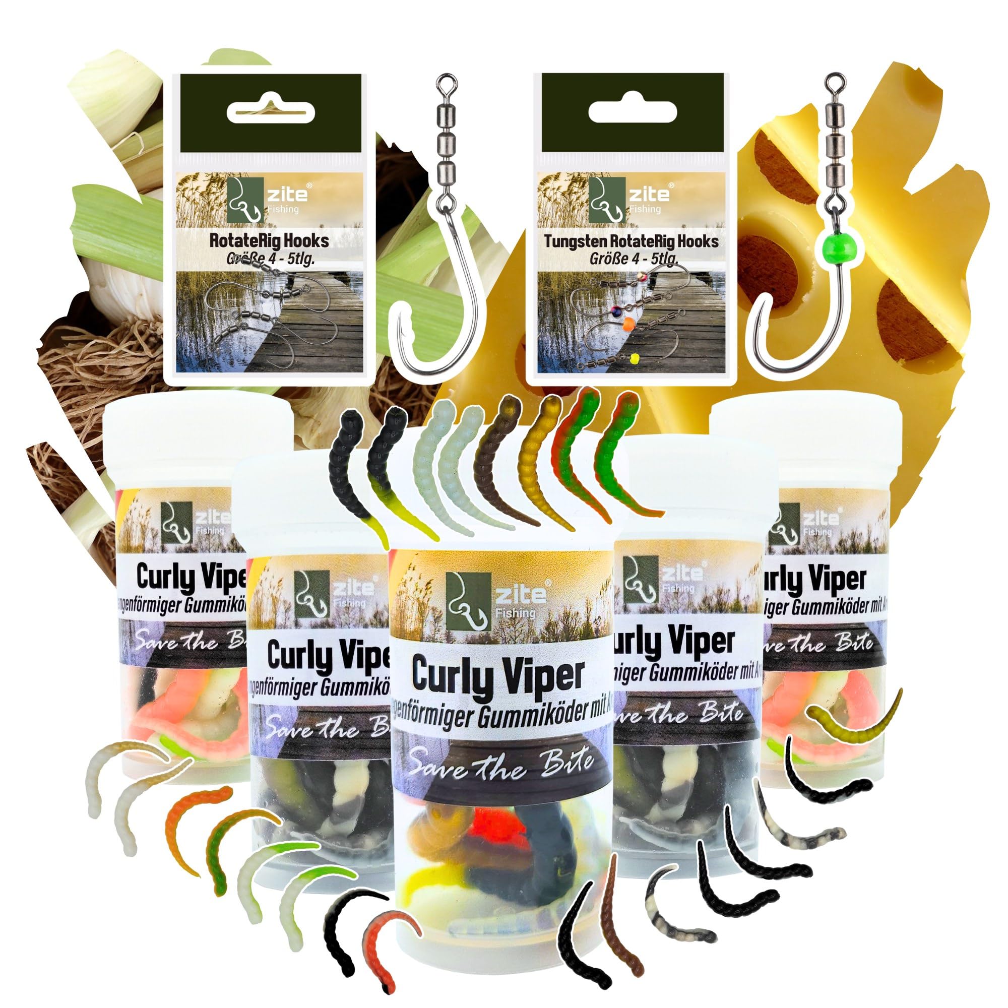 Zite Fishing Curly Viper Forellen Gummiköder 8 STK, 6,5cm