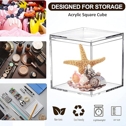 Miniatura 3 de Caja de acrílico grande transparente cajas de acrílico con tapas, cubo cuadrado, organizador de almacenamiento de acrílico para Pascua, boda,