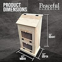 Vista 6 de Peaceful Classics Contenedores de almacenamiento de pan de madera, contenedor decorativo de almacenamiento de papas y cebollas, papelera de papa