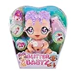Glitter BABYZ Lila Wildboom Baby Doll with 3 Magical Color Changes, Purple Hair , Flower Outfit, Diaper, Bottle, Pacifier Gift for Kids, Toy for Girls Boys Ages 3 4 5+ Years Old