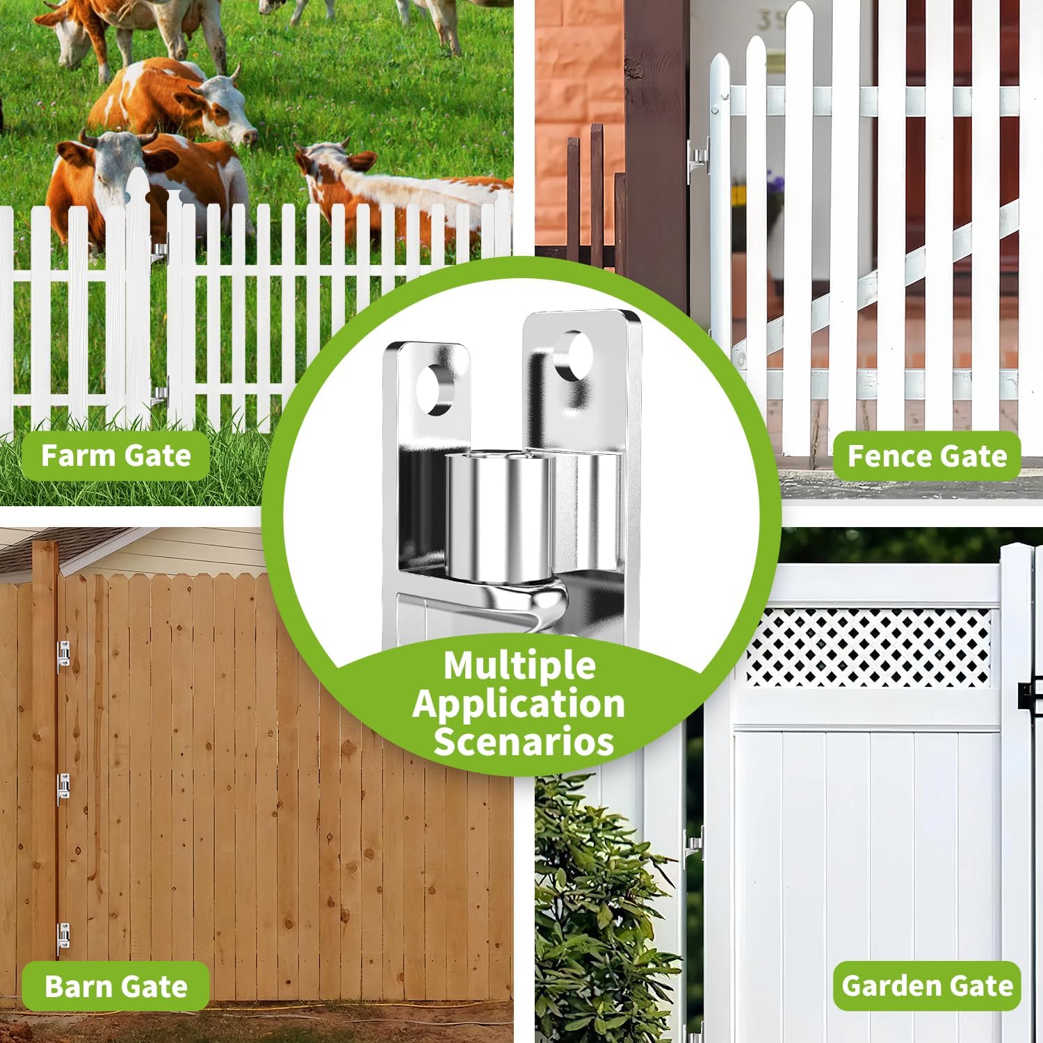 2 Pack 304 Stainless Steel Heavy Duty Gate Hinges - Non-Welding One-Piece Design with 5/8" Pin, 600lbs Capacity for Farm Gates, Wooden Fences, Barn Gates (Screws Not Included) (2 Pack)