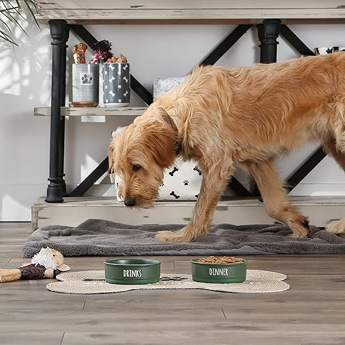 Miniatura 5 de Bone Dry Cuencos de cerámica para mascotas para perros y gatos, aptos para lavavajillas y microondas, parte inferior antideslizante para una