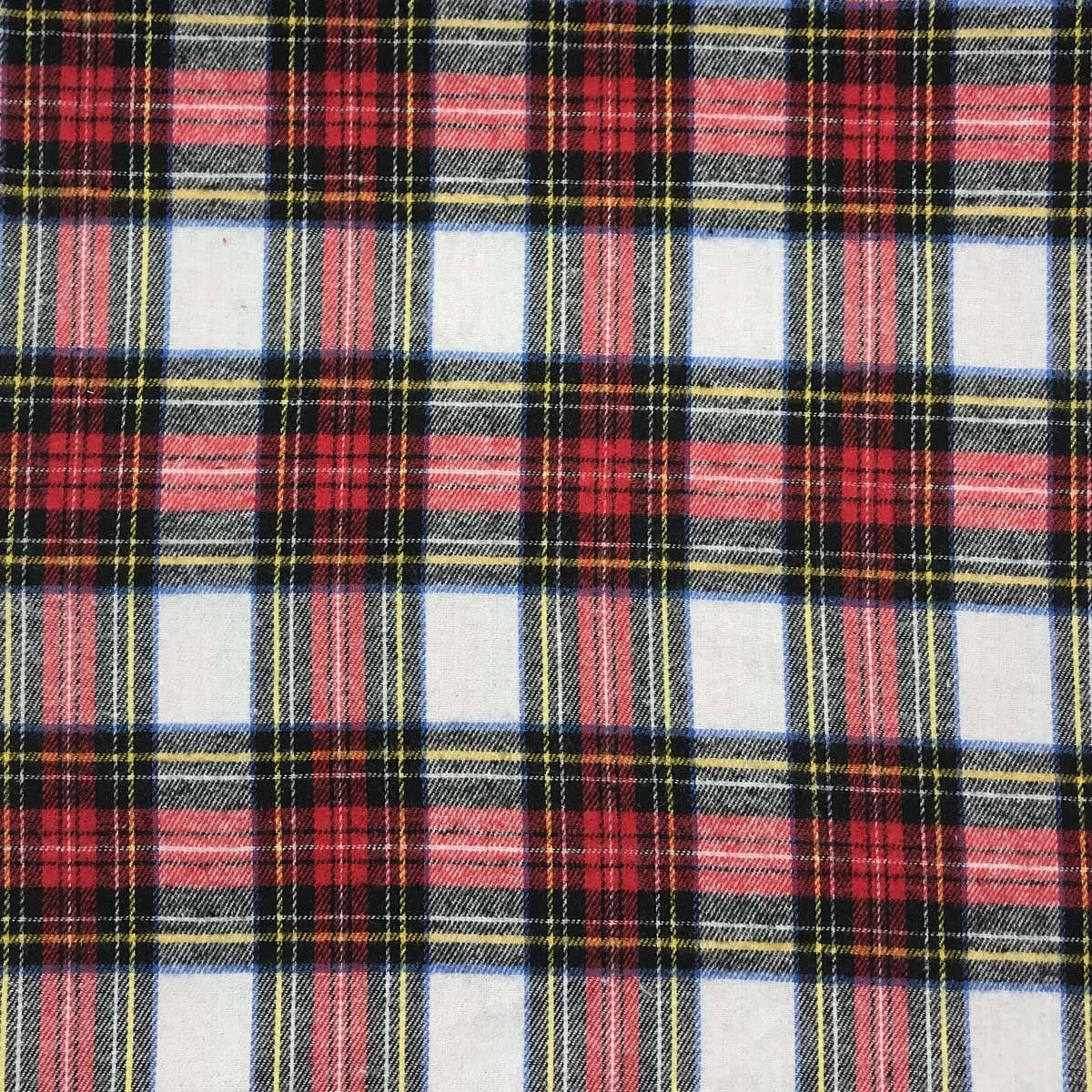 57x108 Inch Red and Black Tartan Plaid Fabric - 150GSM Cotton Blend Flannel for Kitchen Curtain, Christmas Family Costume, Tree Skirt, Throw Blanket, Tablecloth