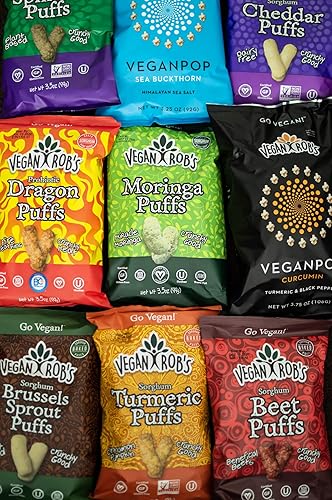 Miniatura 4 de Vegan Robs Puffs coliflor 35 onzas 6 unidades hecho con probióticos sin gluten a base de plantas vegano cero grasas trans sin OGM 350 onzas 6