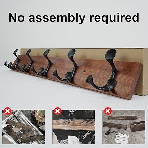 Miniatura 43 de SKOLOO Perchero de madera blanca de 17 pulgadas con 3 ganchos triples, ideal para entradas familiares, aulas y almacenamiento de suministros para