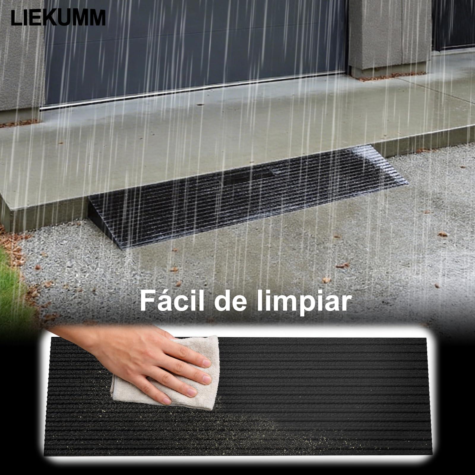 LIEKUMM Rampa de Goma para sillas de Ruedas, 2,5 cm Umbral Rampas, 650kg, rampa Silla de Ruedas Antideslizante, rampa para umbrales, Aberturas y Cuarto de baño