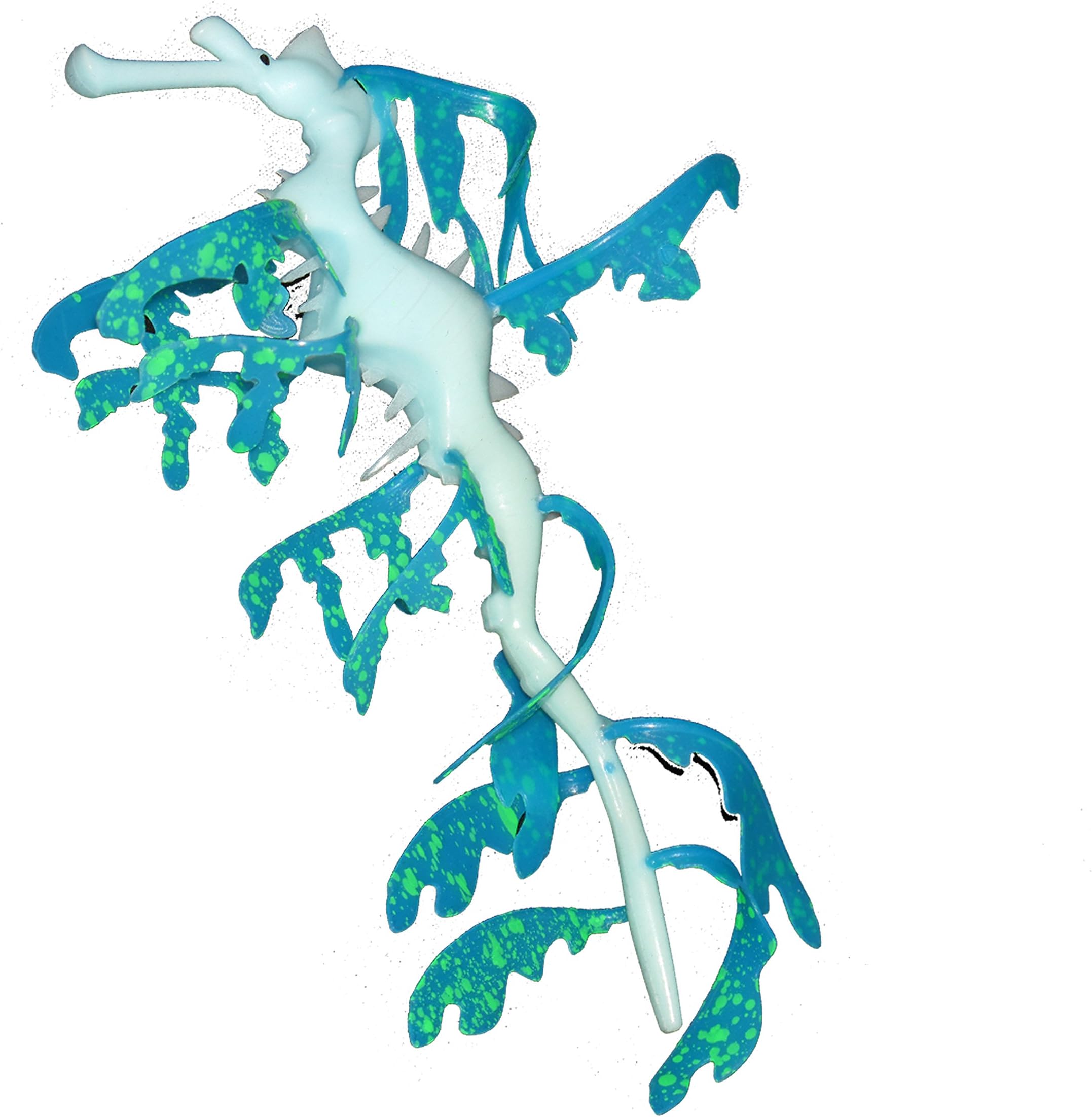 Leafy Seadragon sea Dragon Artificial Silicone Plastic Floating Glow Effect Glowing Vivid Colors Ornament Decoration Fish Tank Aquarium pesera eco Friendly Salt Fresh Water (4", Blue)