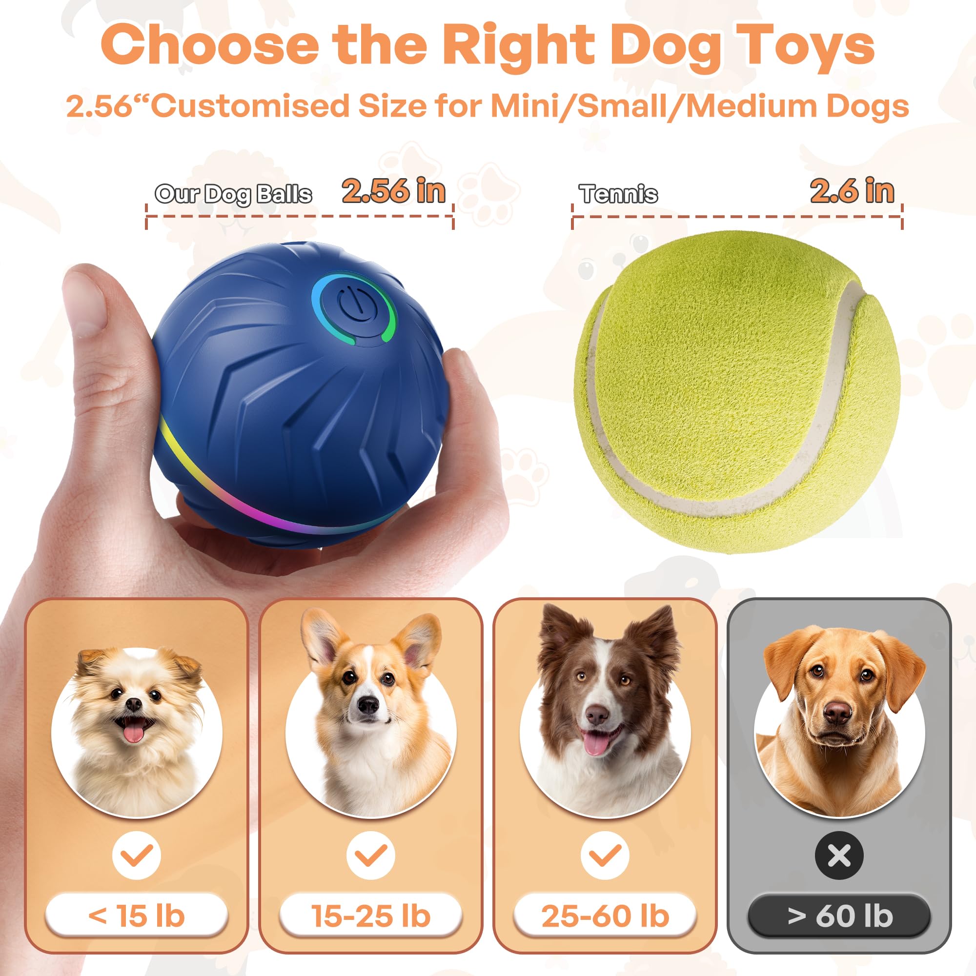 BXIHUR Interactive Dog Toys, Electric Dog Toy, Automatic Moving Dog Toy, Dust And Waterproof, Rechargeable - Image 2