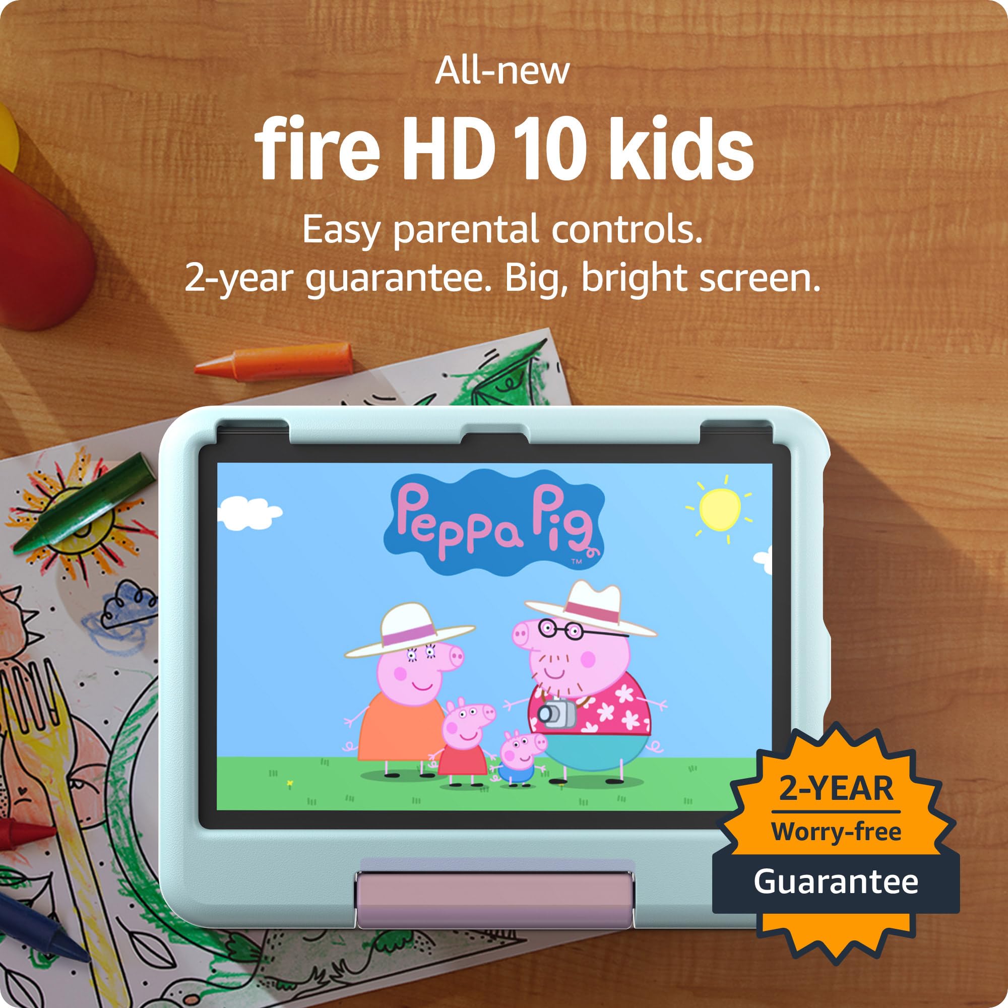 Amazon Fire HD 10 Kids tablet (newest model) | Officially Licensed Peppa Pig Limited-Edition Peppa Pig Amazon Fire HD 10 Kids (Standalone)
