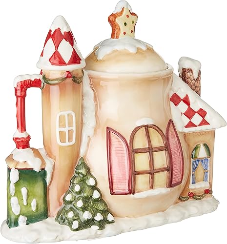 Miniatura 4 de Cosmos Gifts - Tarro de cerámica para galletas de Santa's Village, 11-34 pulgadas
