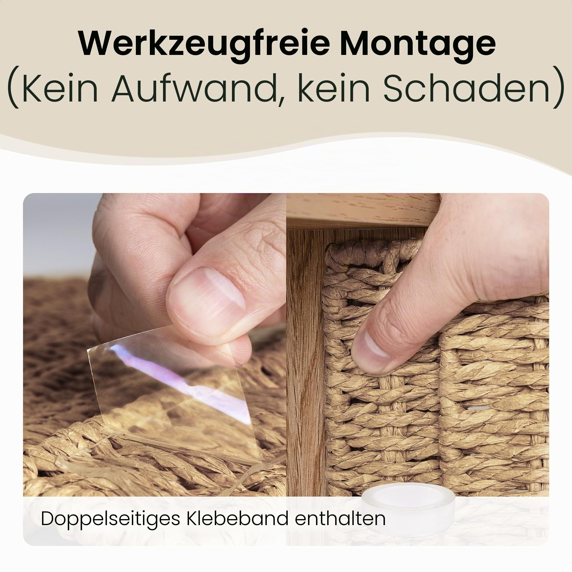 AELS Handgewebte Naturfaser-Türen für Würfelregale, 33 cm, 4 Stück, Boho-Stroh-Regal-Abdeckung für Bücherregal und offenes Bücherregal, rustikale Bauernhaus-Heimdekoration, passend für IKEA