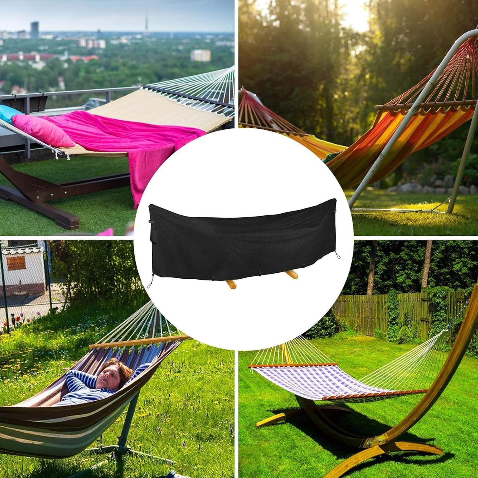 Hamac Camping 1 Personne - 260x80cm Avec Sac De Transport - Portée 80kg - Pour Jardin, Balcon Ou Extérieur - Rayé Coloré