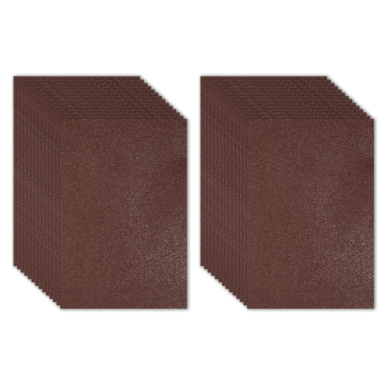 PATIKIL 30Sheets Dark Brown EVA Glitter Foam Sheet 11.8 x 7.9 Inch 2mm Thick Sparkle Craft Foam Sheet for Crafts DIY Project