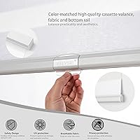 Vista 17 de Zebra Roller Window Blinds,Custom Cut to Size,Roller Blinds Dual Layer Roller Shade Blinds, White,Fixed 72 InchesHigh,21 Inches Width