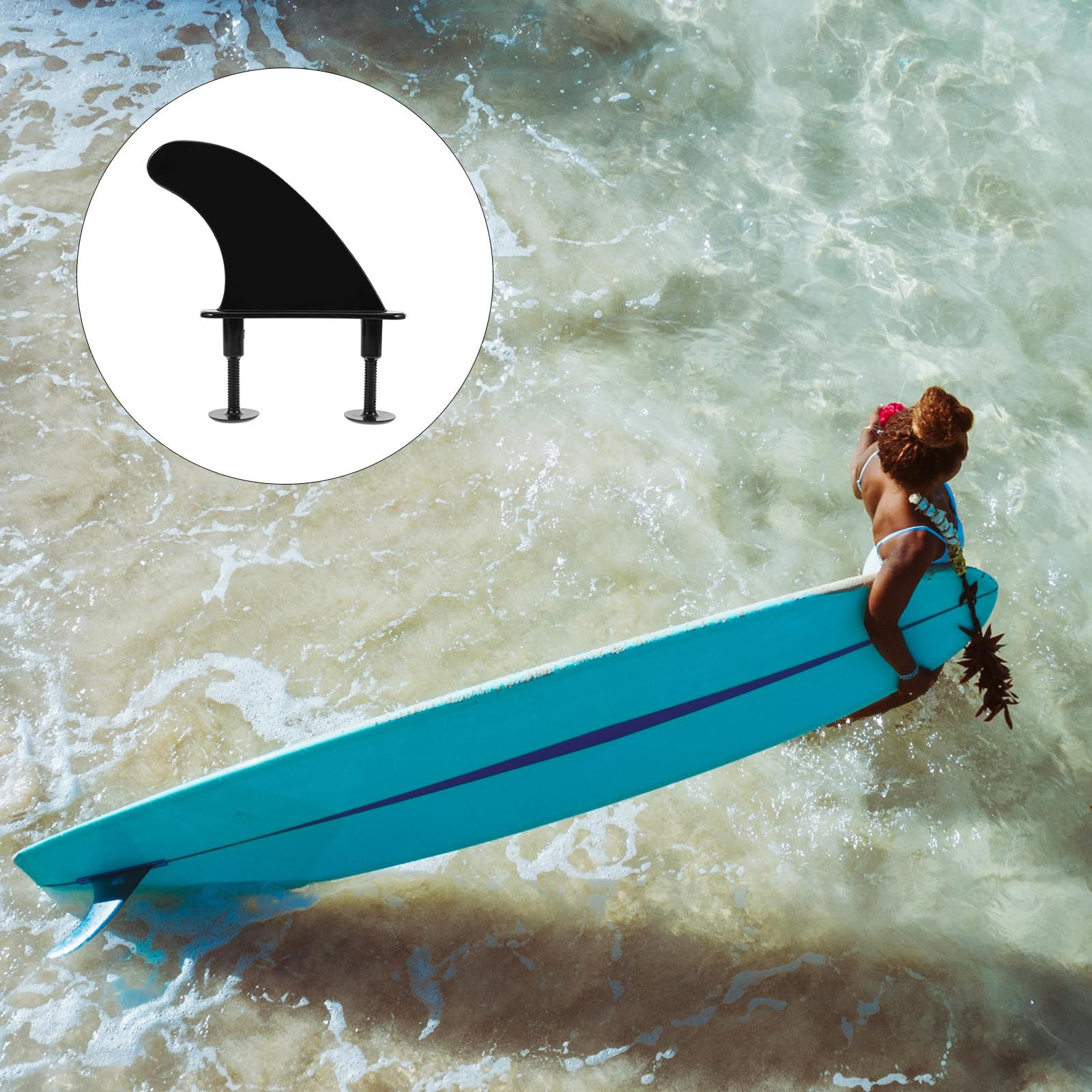 Aleta de Repuesto para Tabla de Surf Negra de TPU Flexible, Juego de 3 Quillas Grandes Antideslizantes para Kayak y Paddle Surf, Accesorios Deportivos Acuáticos para Mejor
