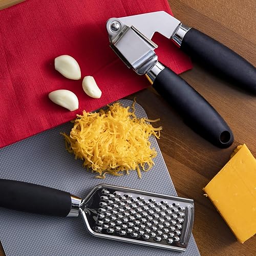 Miniatura 3 de COOK WITH COLOR Juego de utensilios de cocina de acero inoxidable con asas suaves al tacto, 7 piezas, acero inoxidable negro