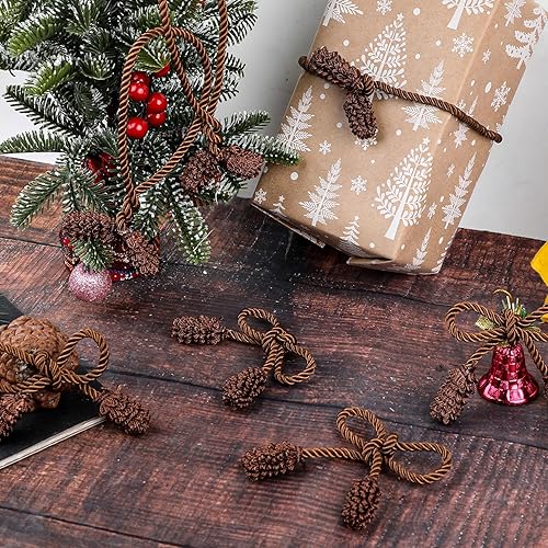Miniatura 7 de DERAYEE Guirnalda de Navidad, 12 lazos decorativos reutilizables y flexibles para barandillas, decoración del hogar de Navidad, envoltura de