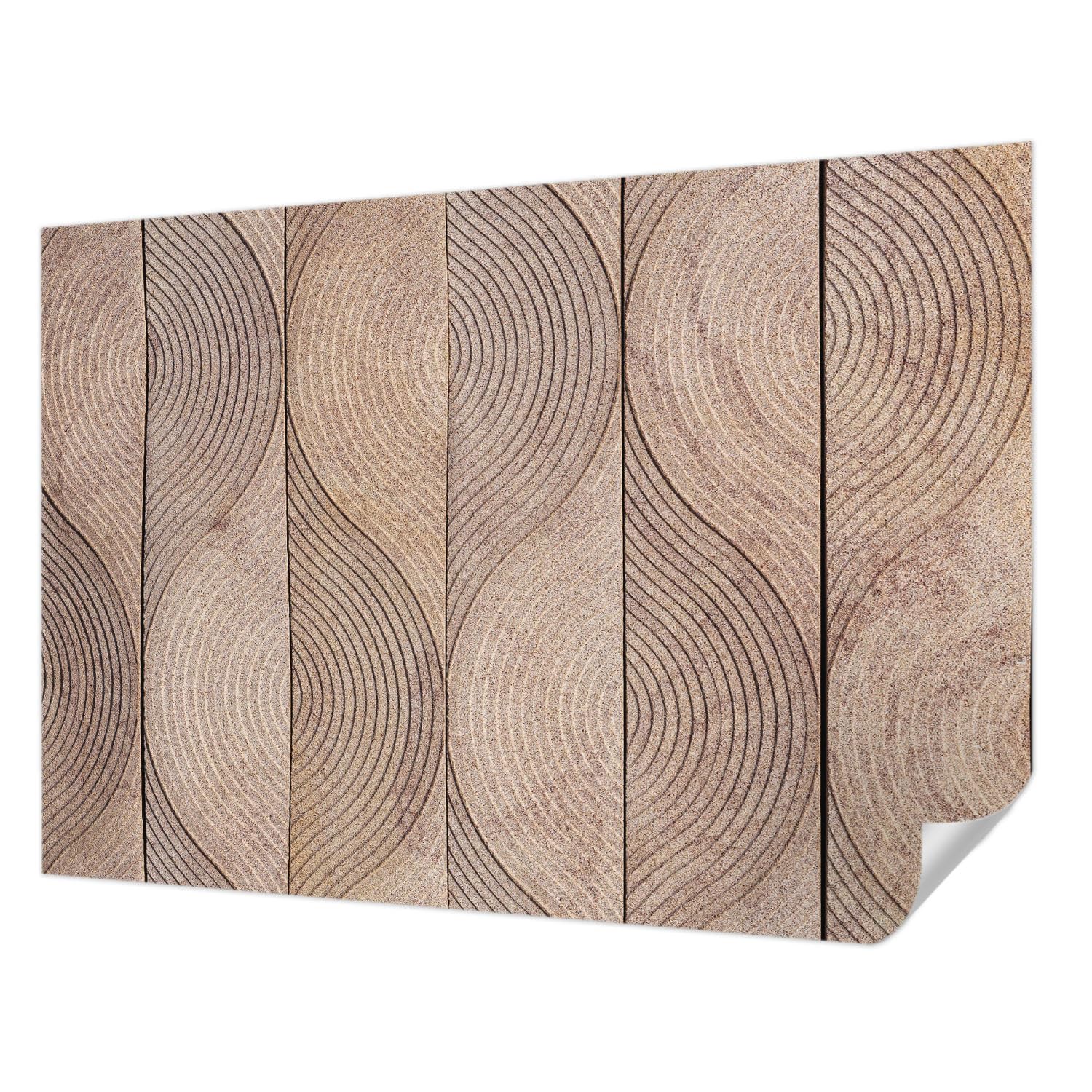 Papier peint vagues de bois pour salon et chambre, décor mural adhésif panoramique Tulup