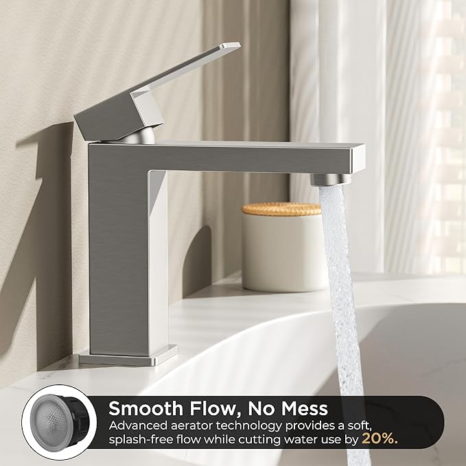 Grifería Lavamanos Monocomando 1 Hueco Acabado Plateado miniatura 7