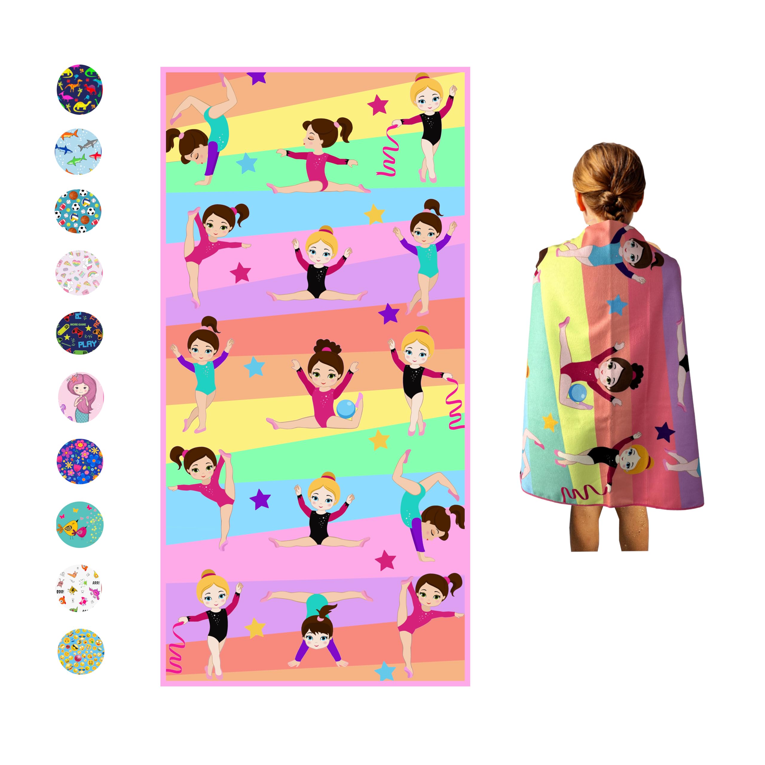 Microfiber Beach Towel - Oversized, Quick Dry, Sand Proof Towel For Pool, Beach, Travel (I Love Gymnast Design) - View #5