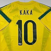Vista 2 de Autographed/Signed Ricardo Kaka Brazil Yellow Soccer Futbol Jersey Beckett BAS COA