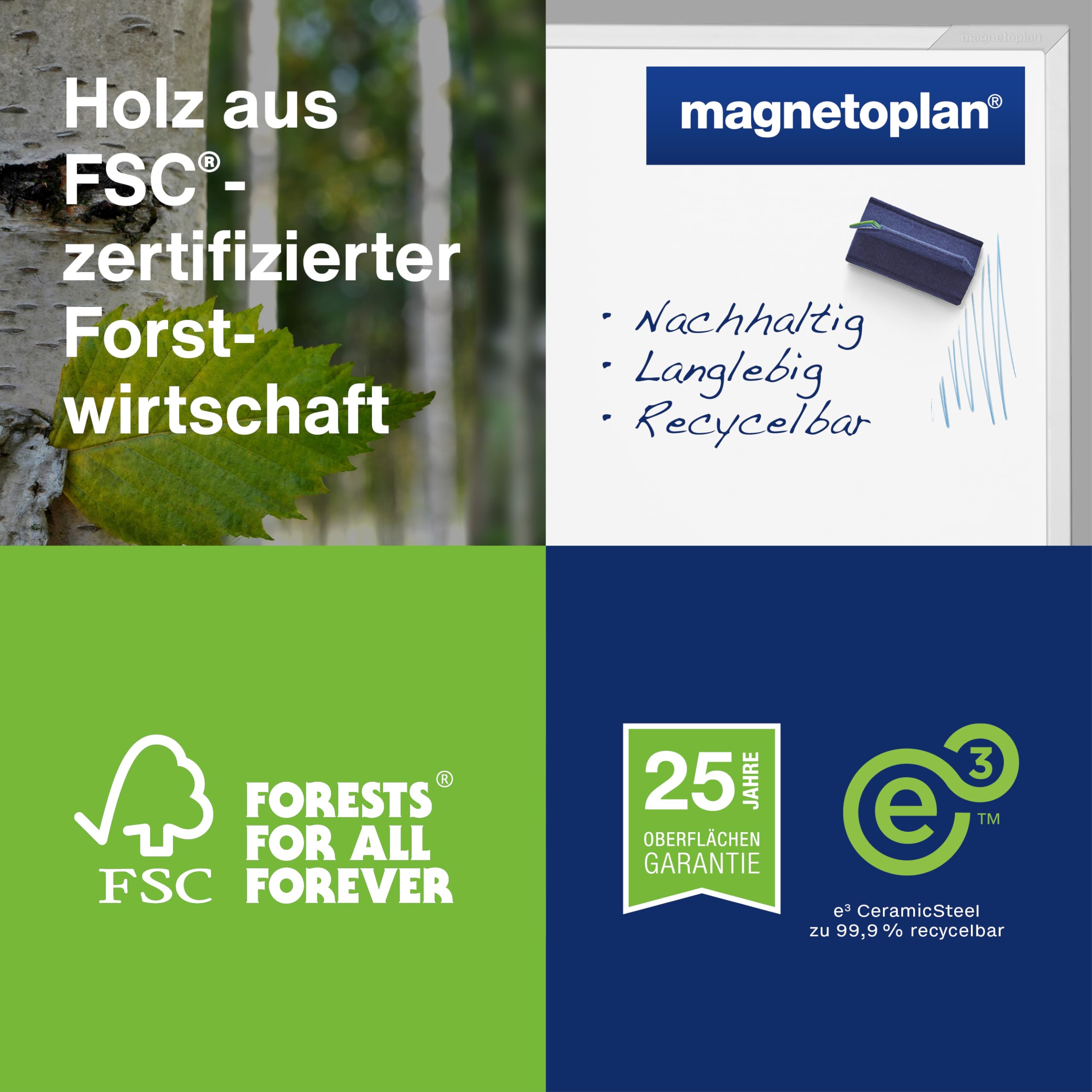 magnetoplan Design-Whiteboard CC | Magnettafel BxH 900x600mm | Stabile, emaillierte Oberfläche | Perfekte Schreibfläche | Bürobedarf | Memoboard für Büro- und Konferenzräume | Homeoffice