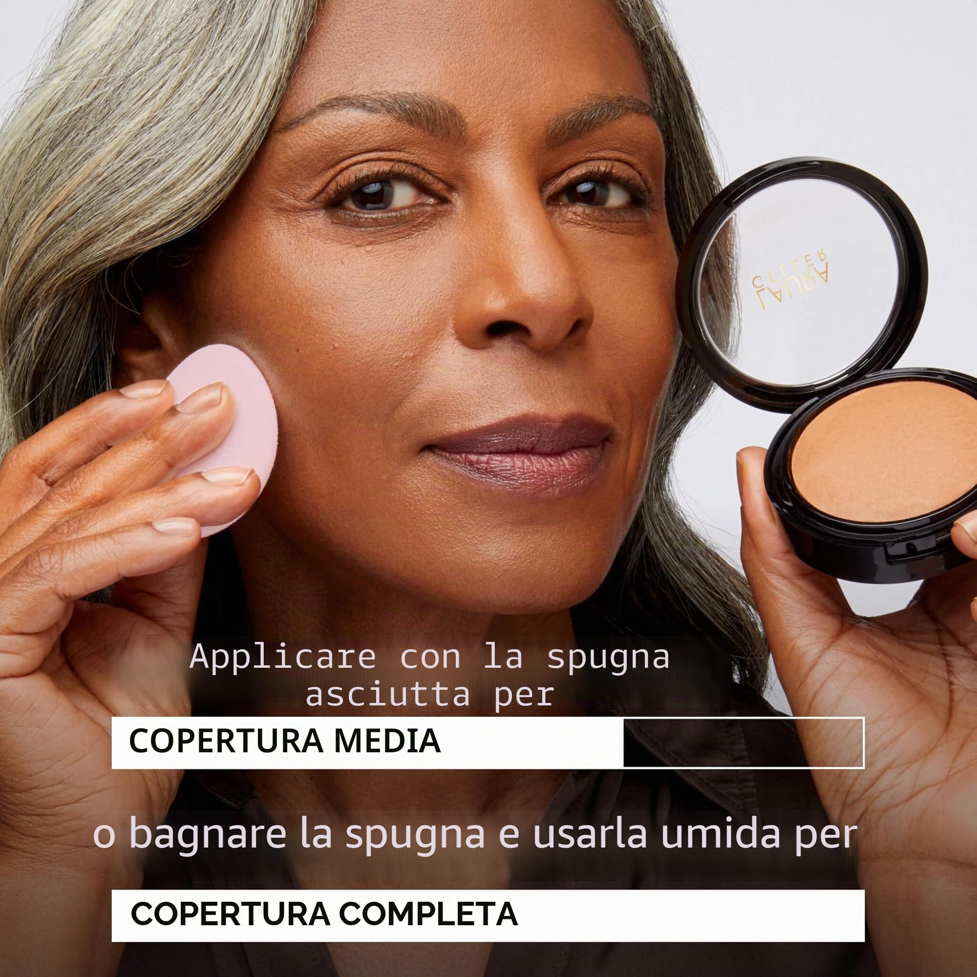 LAURA GELLER NEW YORK Fondotinta in Polvere Baked Double Take – Coprenza Totale, Finish Opaco Traspirante, Fondotinta Coprente a Lunga Tenuta, Formula Anti-Età, Senza Effetto Maschera
