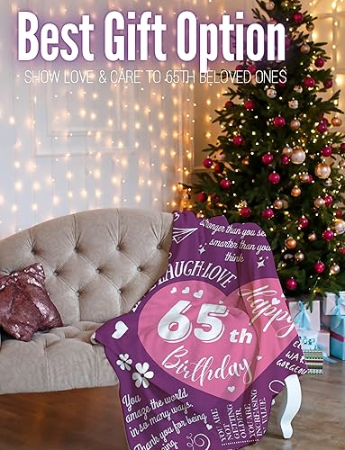 Miniatura 4 de InnoBeta Mantas de franela de felpa con temática de cumpleaños 65, regalos de agradecimiento para mamá, abuela, madrina, amigos, tía (50 x 65