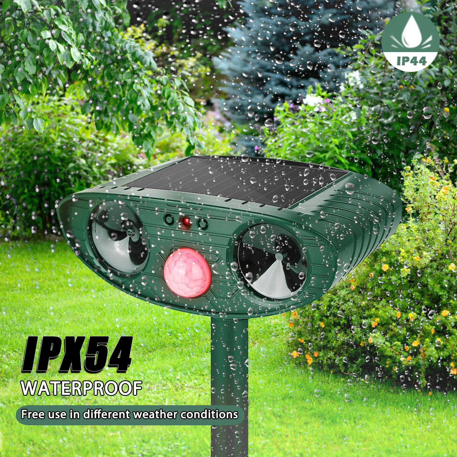 Cat Repellent Outdoor Solar Animal Repeller Ultrasonic Cat Deterrent with PIR Motion Sensor Waterproof Pest Repeller Animal Deterrent for Garden Yard Cats Dogs,Skunks,Raccoon Birds Squirrels - Image 2