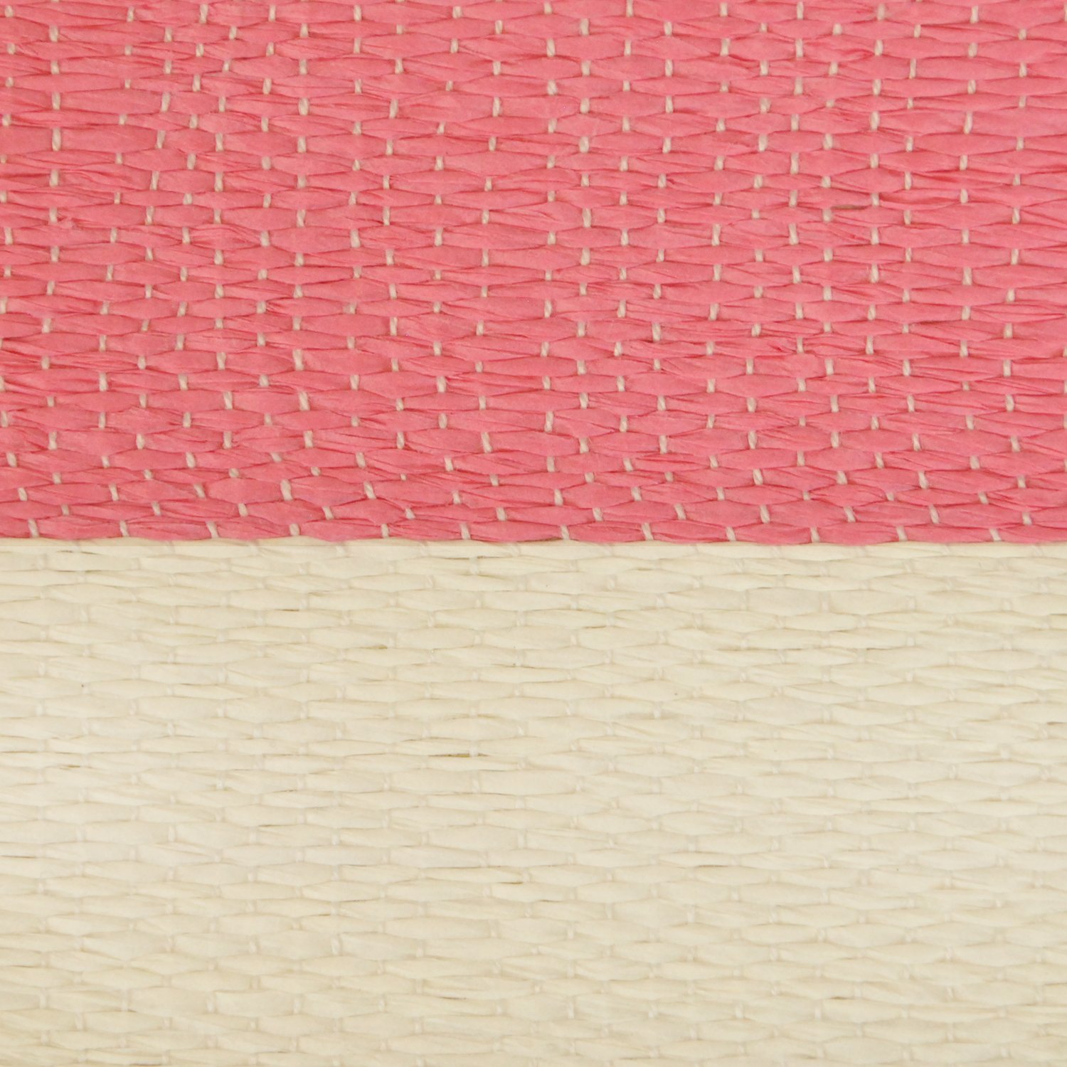 DII Durable Woven Striped Storage Bin Collapsible with Soft Rope Handles Reinforced with Metal Grommets, Large, 17x12x12", Pink - Image 2