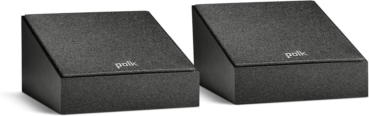 Polk Monitor XT90 Hi-Res Height Speaker Pair for 3D Sound Effect - Dolby Atmos-Certified, DTS:X and DTS Virtual:X Compatible, Surround Sound Speakers, 4" Dynamically Balanced Woofer, Midnight Black