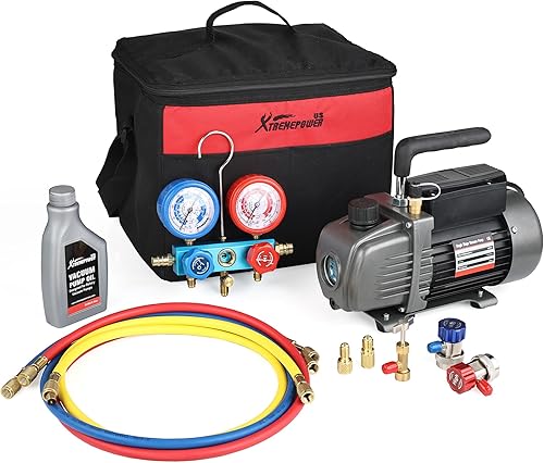 Miniatura 12 de Aire bomba de aspiradora Xtremepowerus HVAC – A/C refrigeración kit colector ac gauge set