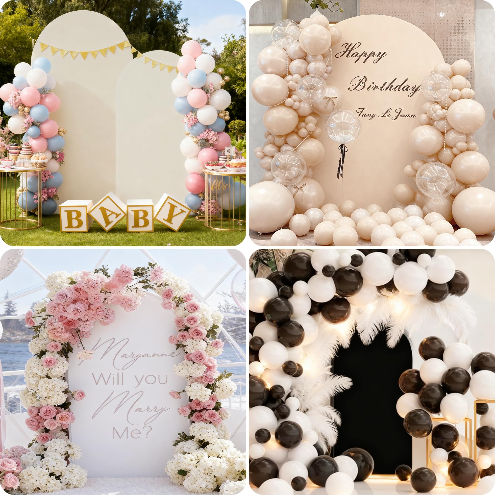 Copertura per arco nuziale | Copertura per sfondo arco nuziale Copertura per telaio arco | Adatta per matrimoni, feste di compleanno, cerimoni (Beige, 6.6FT)