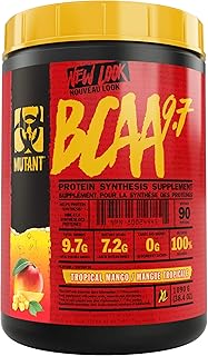 MUTANT BCAA 9.7 Supplement BCAA Powder with Micronized Amino Acid and Electrolyte Support Stack, (1090g), Tropical Mango