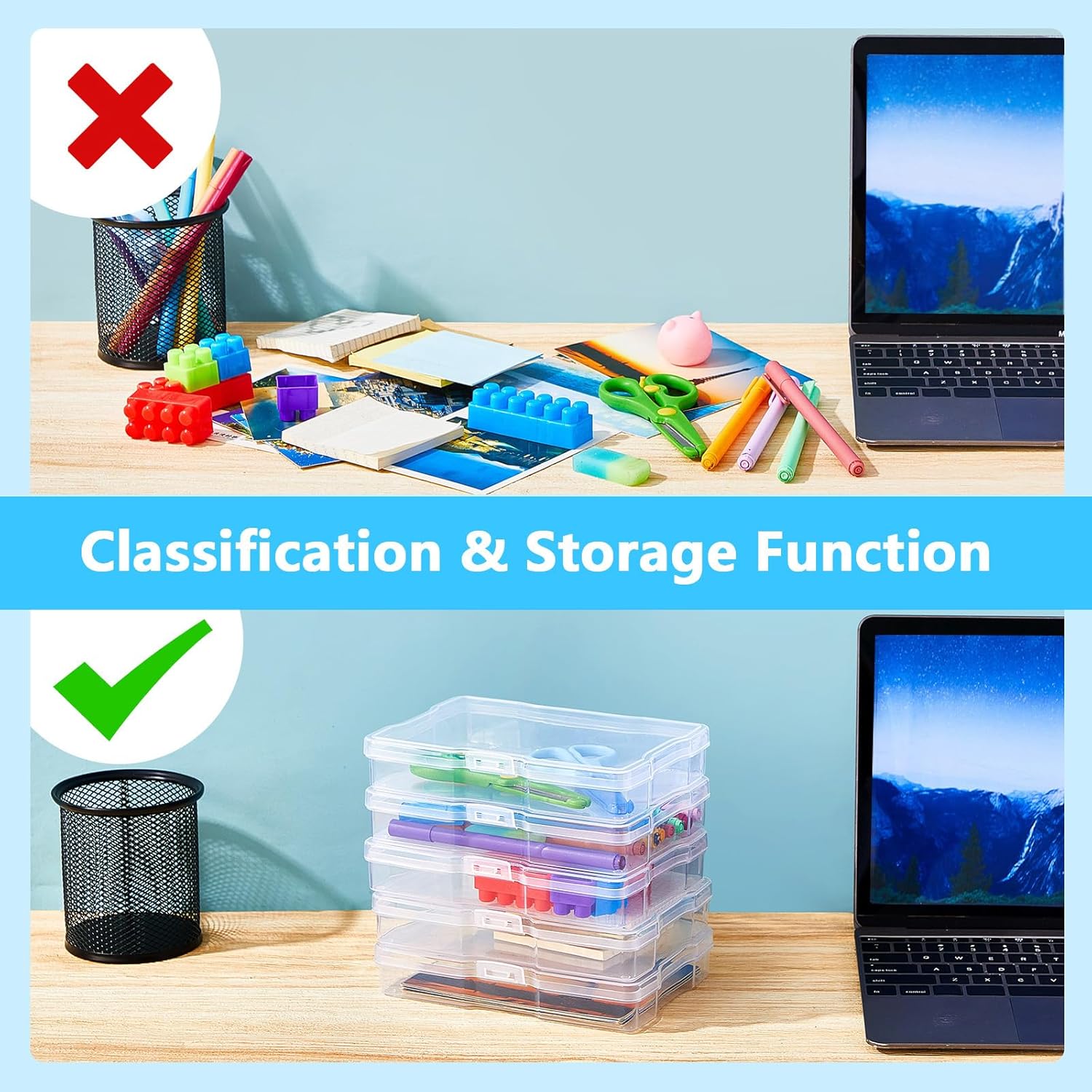 Geelin 30 Pcs Clear Photo Storage Boxes for 4" x 6" Pictures Transparent Photo Case Plastic Photo Organizers and Storage Photo Storage Containers Photo Keeper for Photo Picture Card, 6.7 x 4.7 x 1.2''