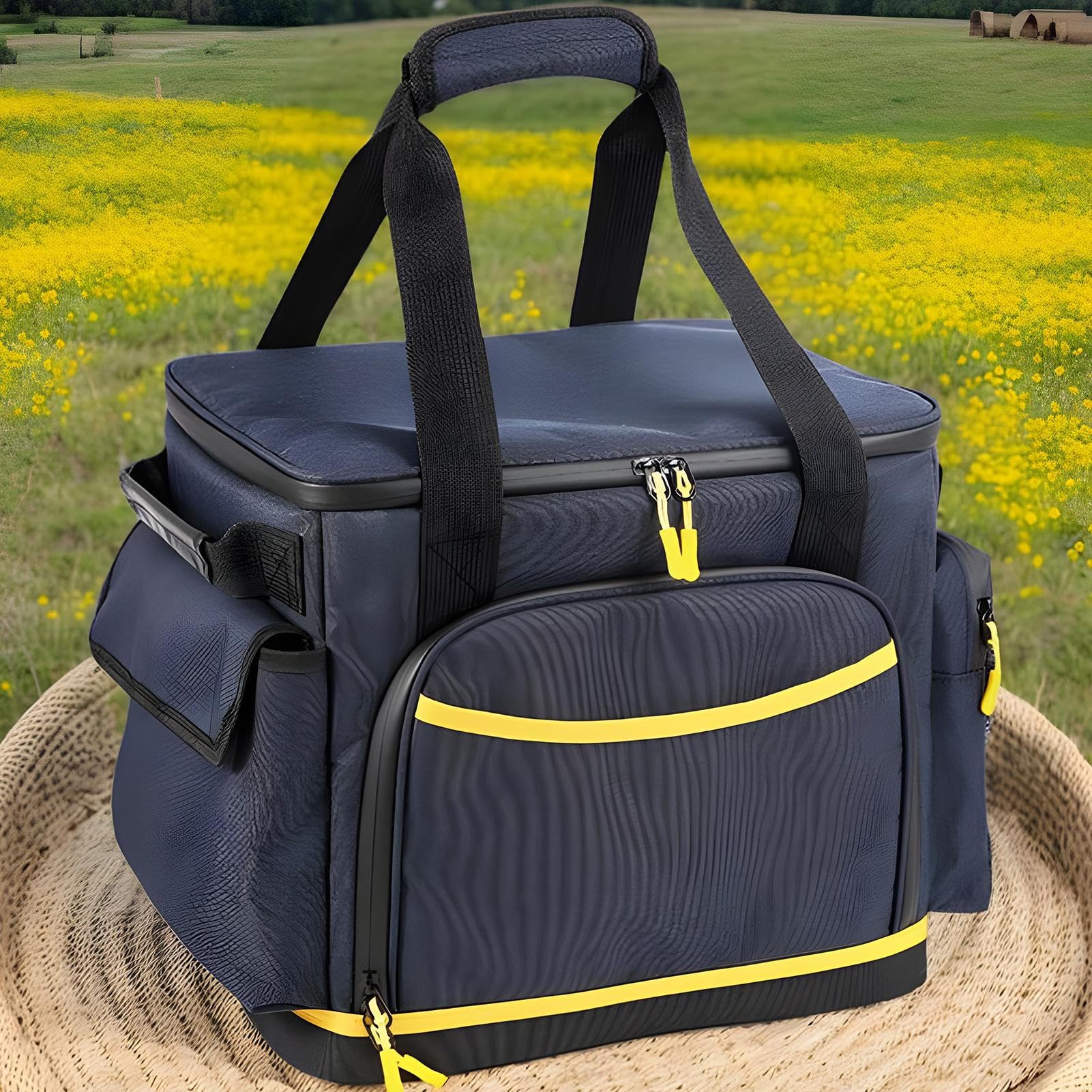 Generico Borsa Porta Cavi Di Ricarica Organizer Antiurto e Antistatico | Borsa con Cerniera per Cavi di Ricarica Custodia da Viaggio in Oxford con Più Tasche Power Station