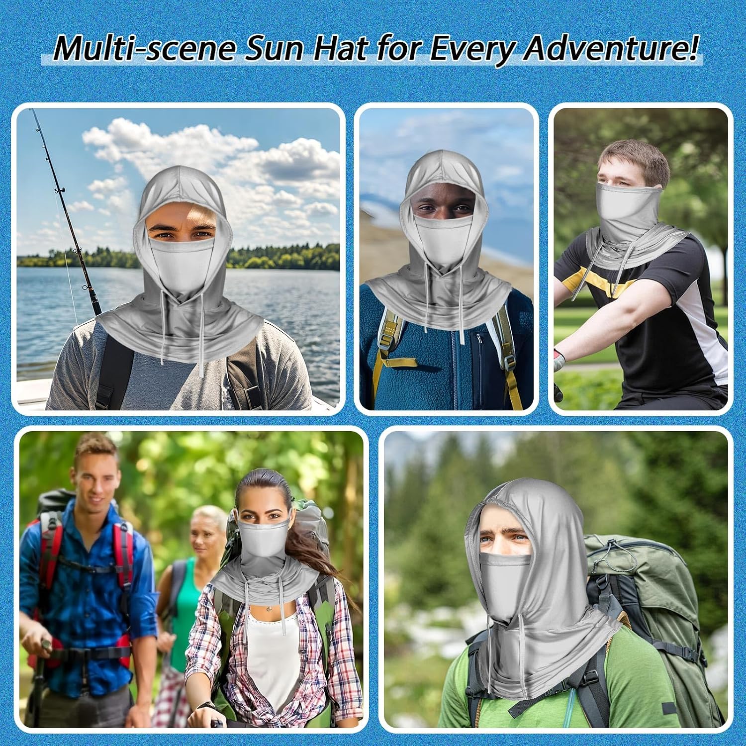 Cooling Balaclava Mask,Sun UV Protection Hood,Breathable Full Head Mask for Men Women Fishing Running Outdoor