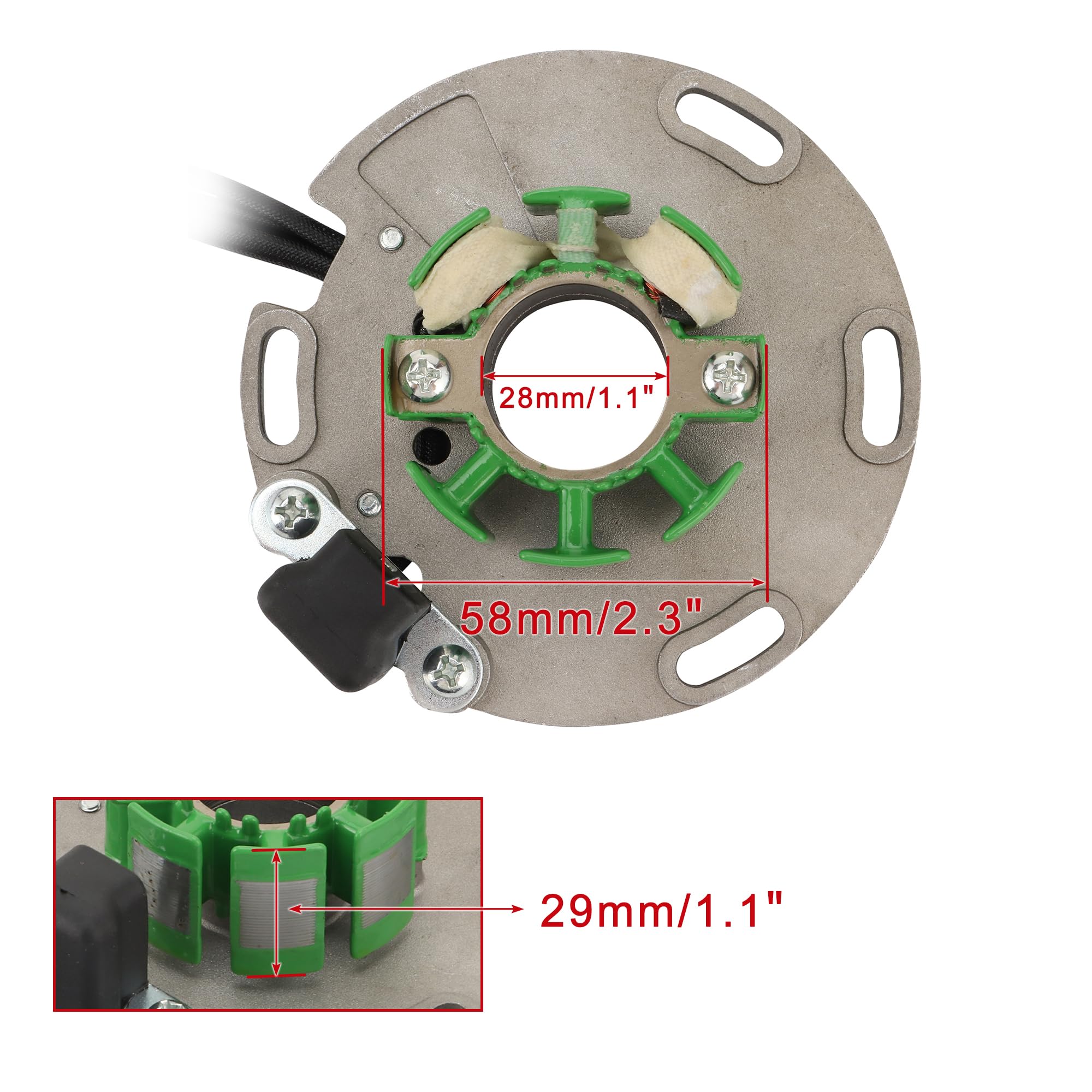 WOOSTAR 6 Bobinas 4 Cable Magneto Estator Reemplazo para Suzuki 1989-1995 RM125 RM250 RM 125 250 OEM 32101-27C00 32101-27C01 32101-27C10 32101-43D00 32101-43D10 32101-28E00