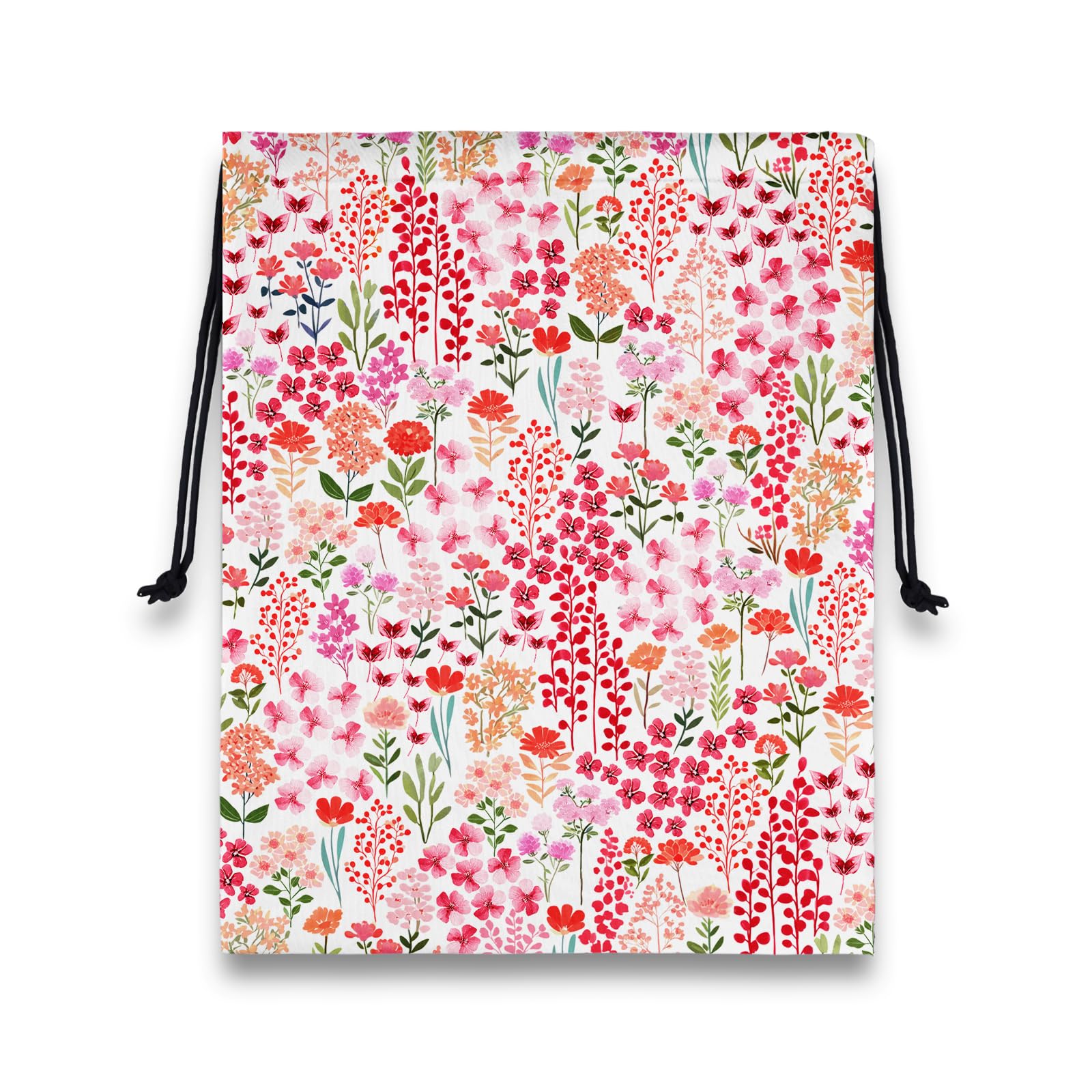 Gymnastics Grip Bag Pink Floral Plant Small Portable Drawstring Storage Pouch Bag
