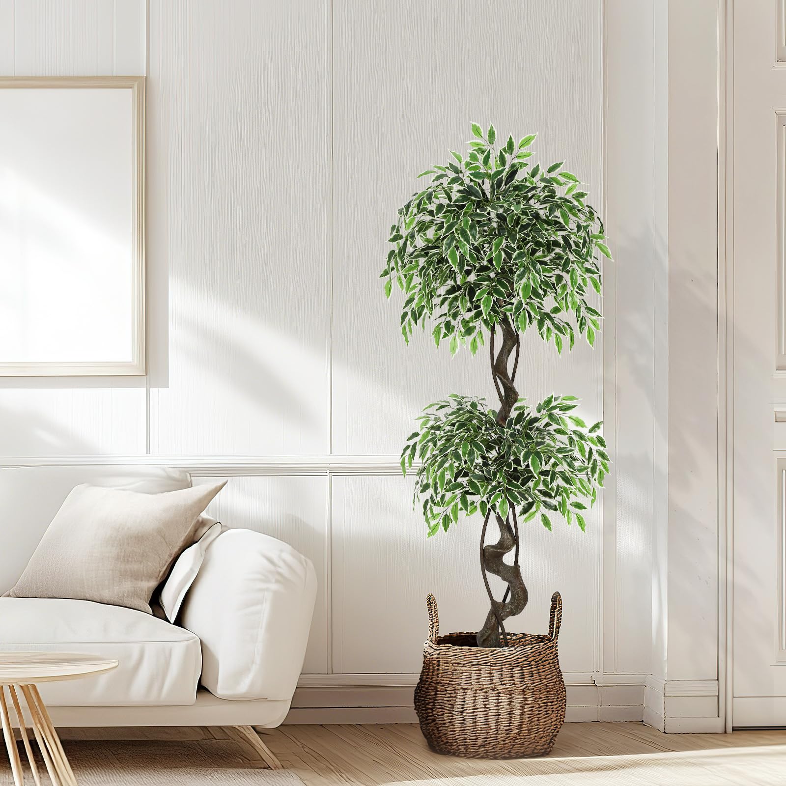 Ficus artificiel grande fausse plante avec pot pour salon et balcon