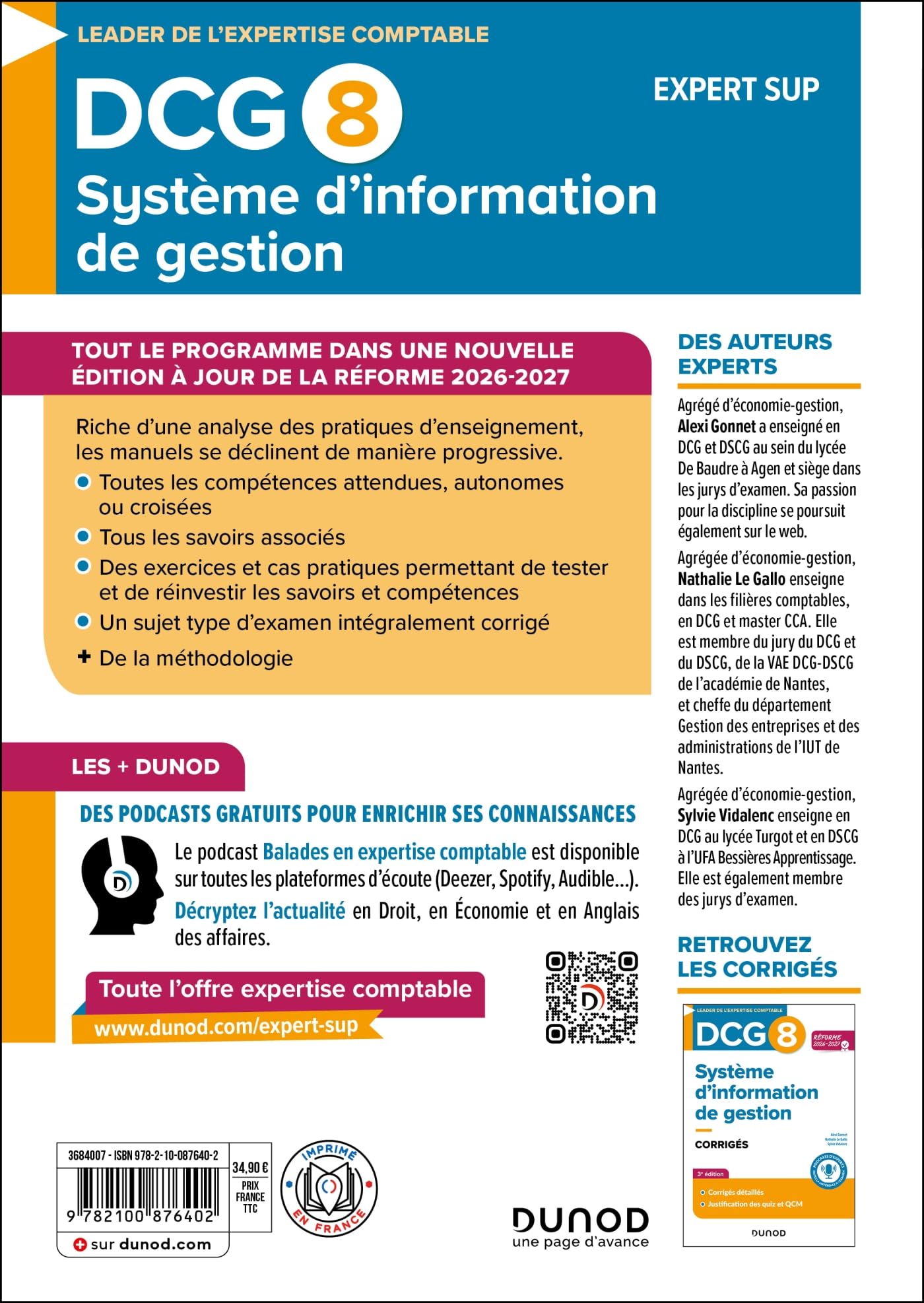 DCG 8 Système d'information de gestion - Manuel - Réforme 2026-2027