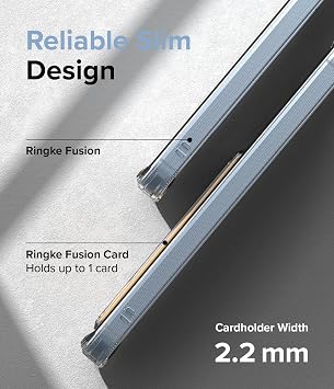 Ringke Fusion Card for Samsung Galaxy A35 5G Wallet Case [Holds Up to 1] Slim Transparent Shockproof Bumper Phone Cover with Built-In Card Slot Holder - Clear