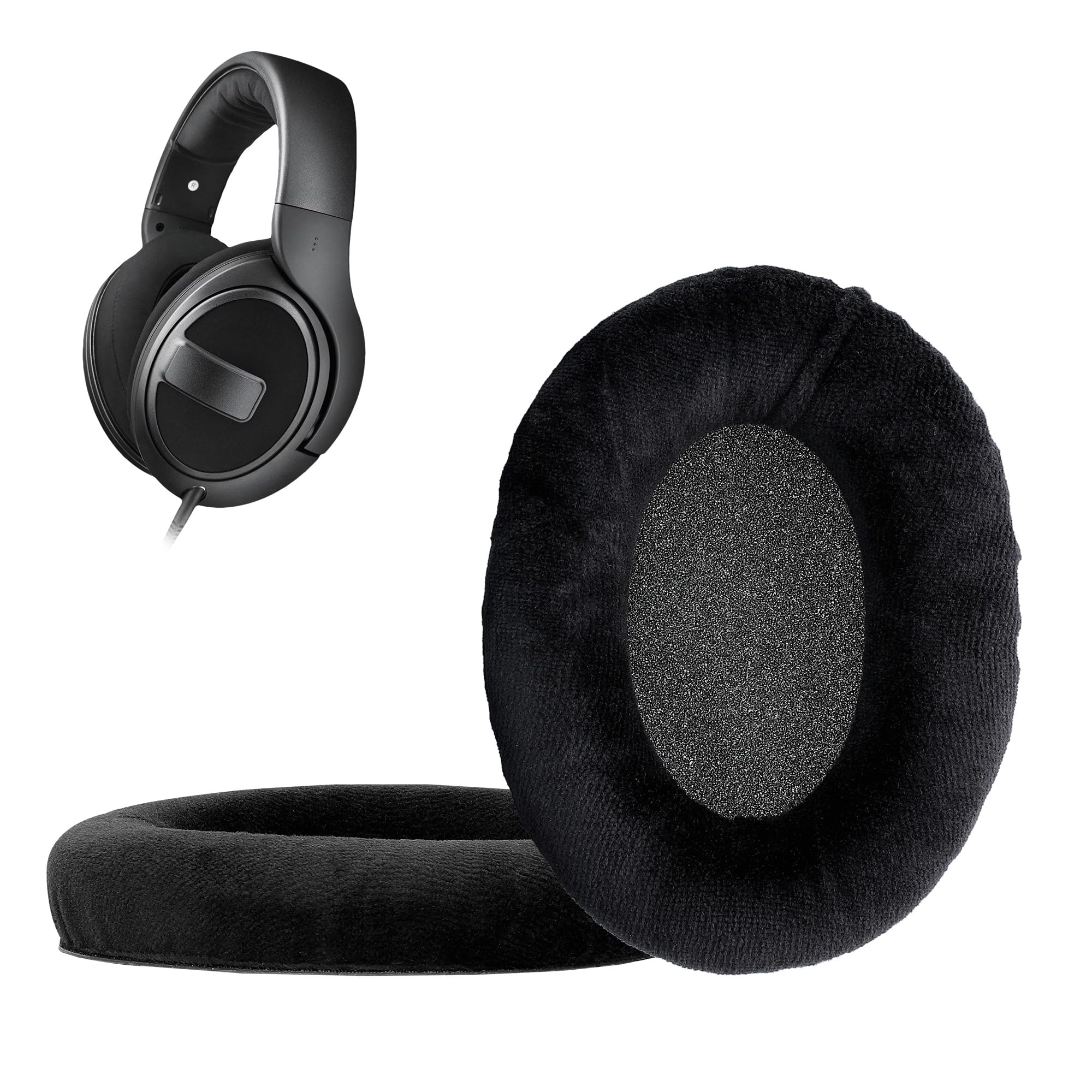 kwmobile 2x Cuscinetti auricolari compatibile con Sennheiser HD 559/569 / 599 - Cuscinetti di ricambio per cuffie Over Ear in Velour per Headphones