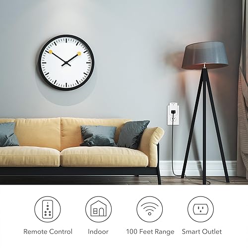 Vista 4 de BN-LINK Mini interruptor de toma de corriente inalámbrico de montaje en pared para electrodomésticos, interruptor de luz remoto inalámbrico