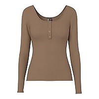 PIECES Pckitte LS Top Noos BC Maglietta a Maniche Lunghe, fossile