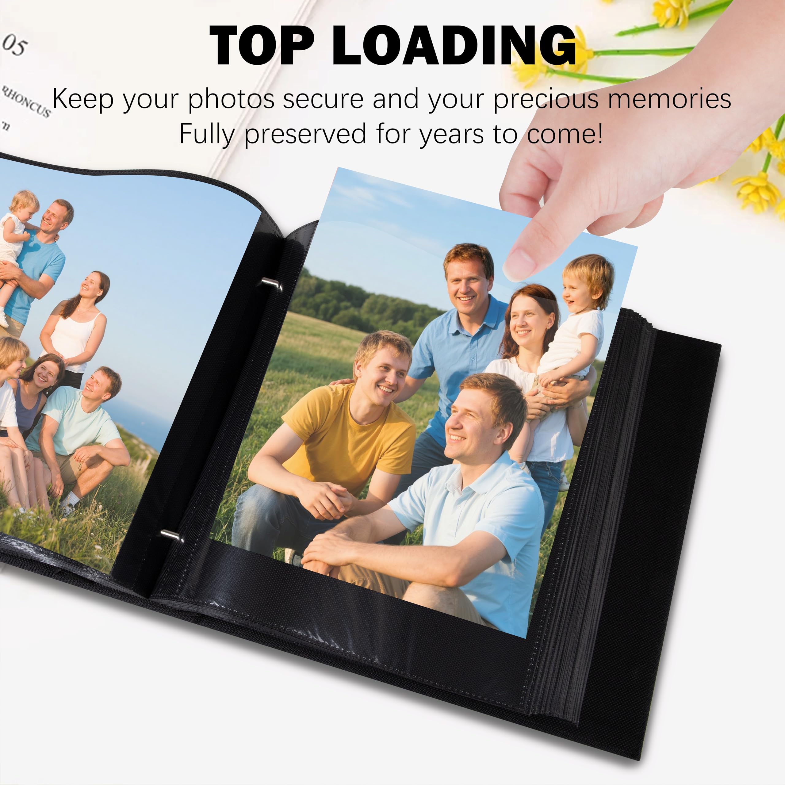 Album fotografico 200 x 25 cm, con copertina in lino di grande capacità, pagine interne prive di acidi, 20 x 25 cm, album fotografico da 20 x 25 cm, per famiglia, anniversario di matrimonio e foto di