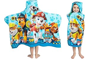 Paw Patrol Blue Hooded Towel Wrap: Perfect Bath and Beach Companion for Boys Ages 4-6